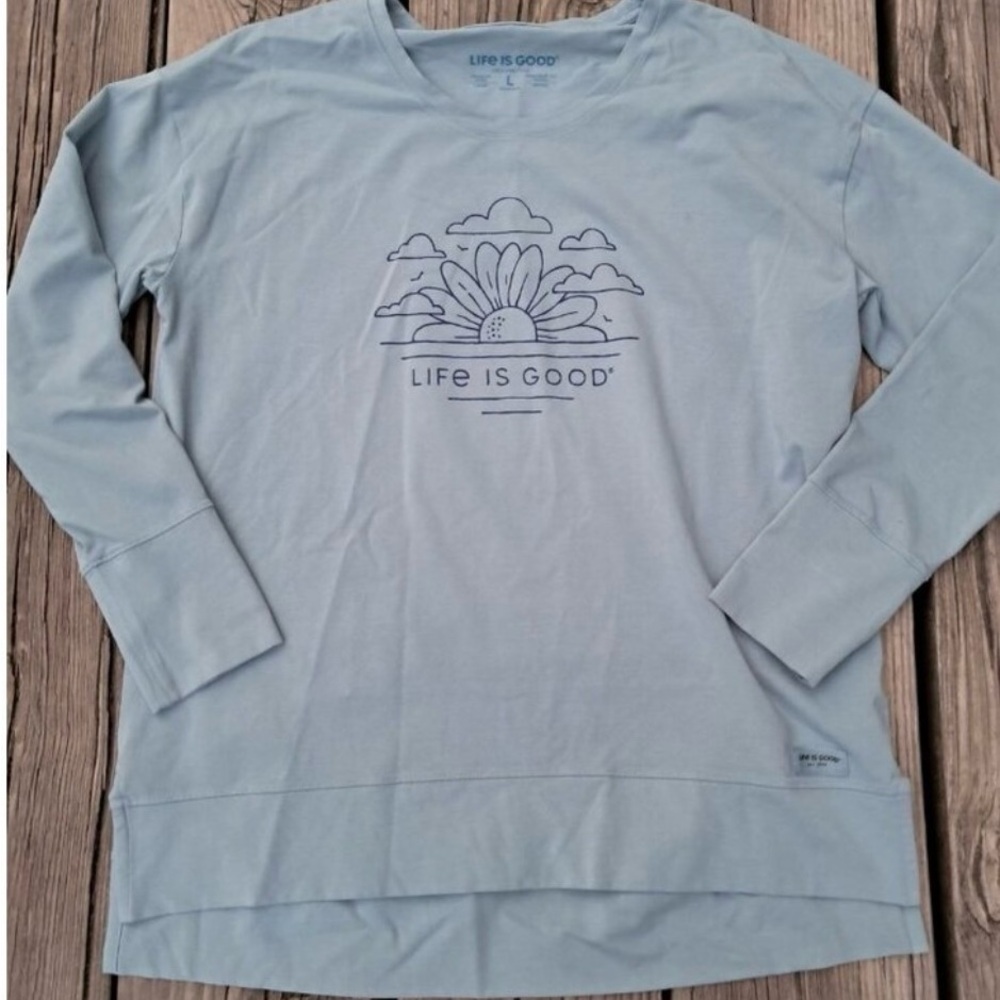 Life is Good Blue Long Sleeve Shirt